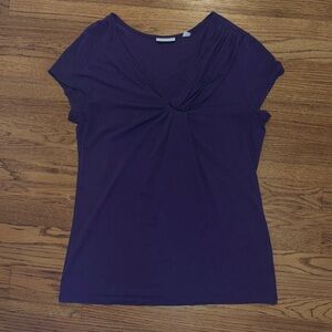 Purple t shirt with asymmetrical neckline size large